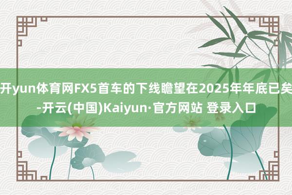 开yun体育网FX5首车的下线瞻望在2025年年底已矣-开云(中国)Kaiyun·官方网站 登录入口