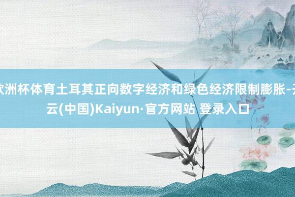 欧洲杯体育土耳其正向数字经济和绿色经济限制膨胀-开云(中国)Kaiyun·官方网站 登录入口
