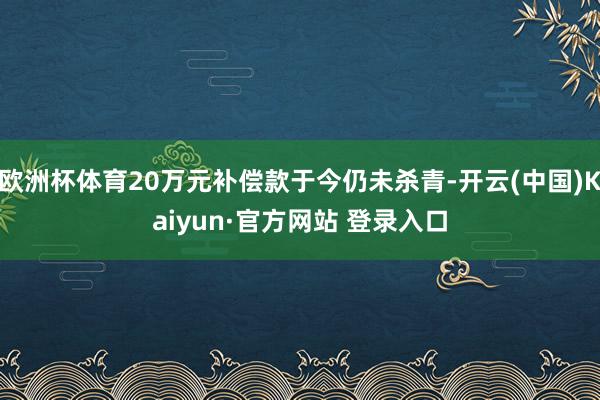 欧洲杯体育20万元补偿款于今仍未杀青-开云(中国)Kaiyun·官方网站 登录入口