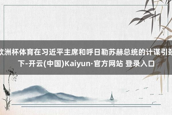 欧洲杯体育在习近平主席和呼日勒苏赫总统的计谋引颈下-开云(中国)Kaiyun·官方网站 登录入口