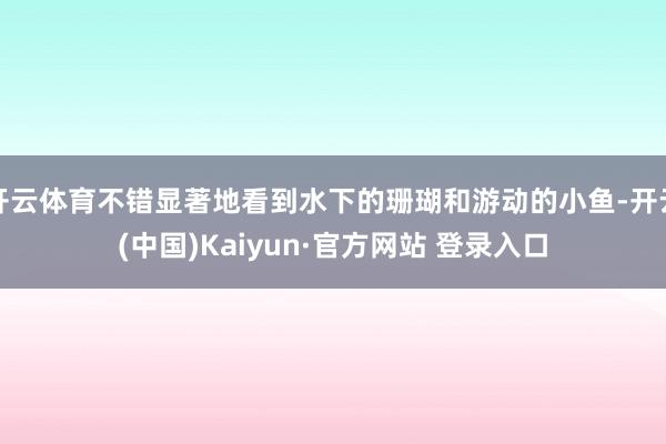 开云体育不错显著地看到水下的珊瑚和游动的小鱼-开云(中国)Kaiyun·官方网站 登录入口
