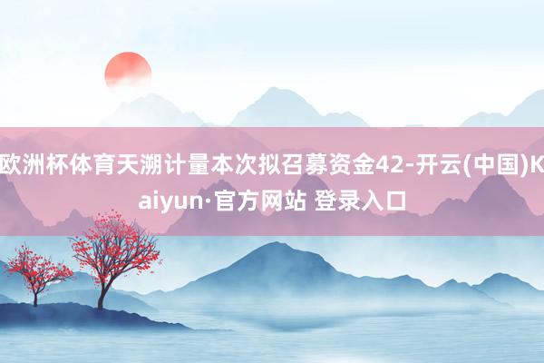 欧洲杯体育天溯计量本次拟召募资金42-开云(中国)Kaiyun·官方网站 登录入口