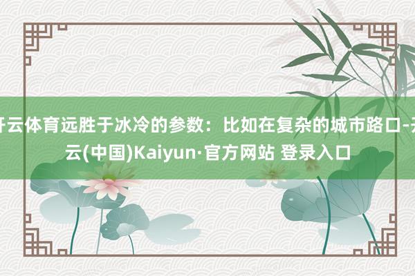 开云体育远胜于冰冷的参数：比如在复杂的城市路口-开云(中国)Kaiyun·官方网站 登录入口