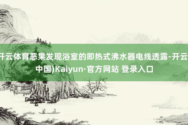 开云体育恶果发现浴室的即热式沸水器电线透露-开云(中国)Kaiyun·官方网站 登录入口
