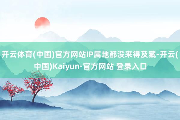 开云体育(中国)官方网站IP属地都没来得及藏-开云(中国)Kaiyun·官方网站 登录入口
