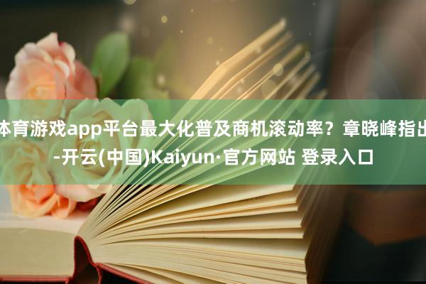 体育游戏app平台最大化普及商机滚动率?章晓峰指出-开云(中国)Kaiyun·官方网站 登录入口