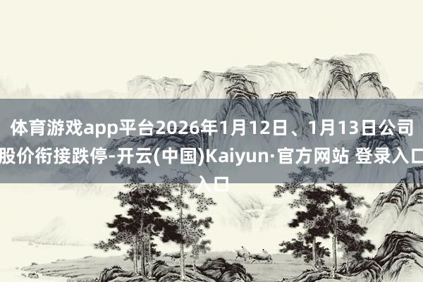 体育游戏app平台2026年1月12日、1月13日公司股价衔接跌停-开云(中国)Kaiyun·官方网站 登录入口